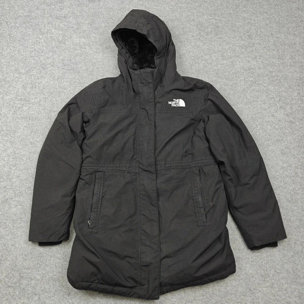 The North Face Coat Girls 12 Black DryVent 600 Down Parka Hooded Warm Waterproof